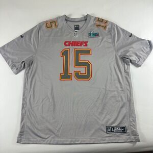 Nike‎ Kansas City Chiefs NFL Super Bowl LVII 15 Mahomes Jersey 3XL Gray